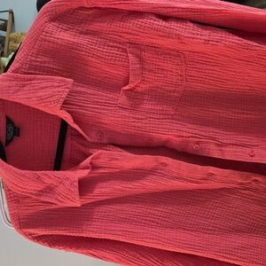 Rachel Roy crinkle cotton gauze top